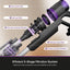 Diagram of a vacuum cleaner's filtration system with labeled stages on a beige background.