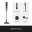 Vacuum cleaner with attachments on a white background