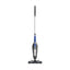 A corded stick vacuum cleaner with a 3-in-1 handheld attachment, predominantly blue and gray in color.