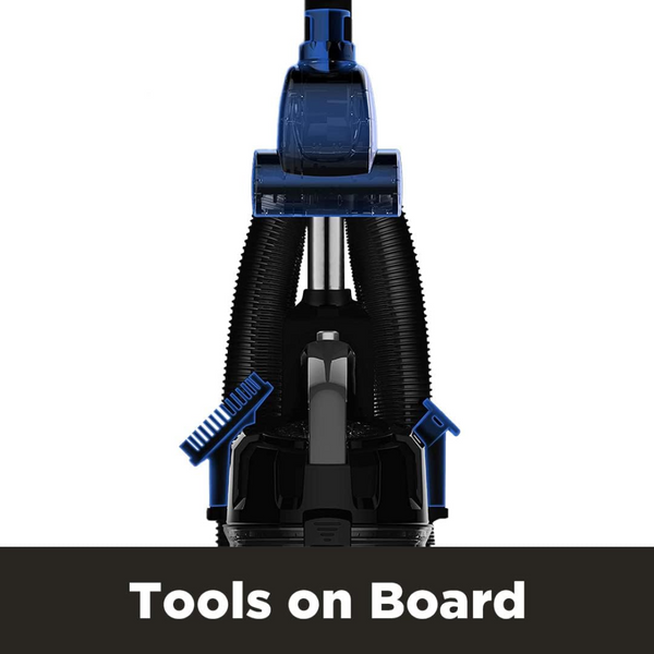 Vacuum cleaner with attachments on a white background