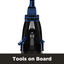 Vacuum cleaner with attachments on a white background