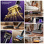 A 7-panel product marketing collage for a cordless stick vacuum cleaner. The collage features a large close-up of the vacuum head showing 24,000 Pa suction with gold light rays, a lifestyle scene of a woman and dog using the vacuum on a couch, feature callouts for 180° flat cleaning, 