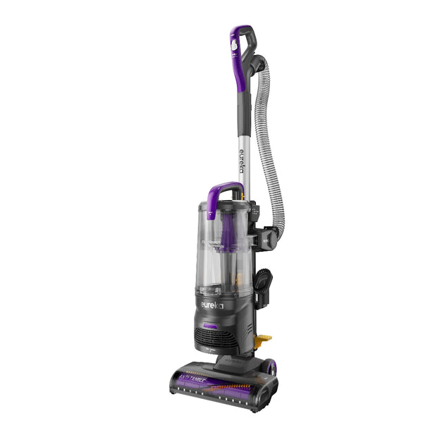 Purple and gray vacuum cleaner on a white background