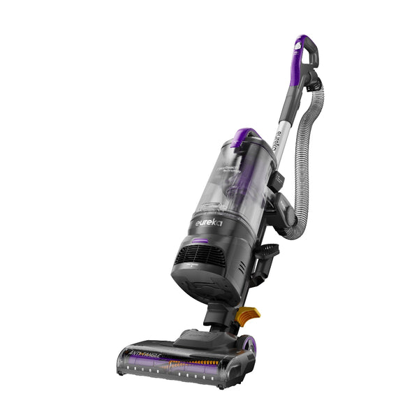 Purple and gray vacuum cleaner on a white background