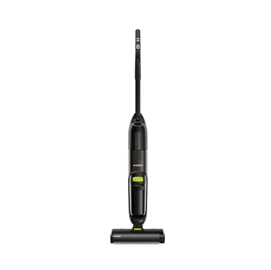 Black handheld vacuum cleaner on a white background