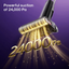 A cordless vacuum cleaner shown at an angle against a purple gradient background, with glowing golden airflow lines and large text reading '24000 Pa' and 'Powerful suction of 24,000 Pa.' No person, animal, or real environment is present, so this is Product/Packaging rather than Lifestyle.