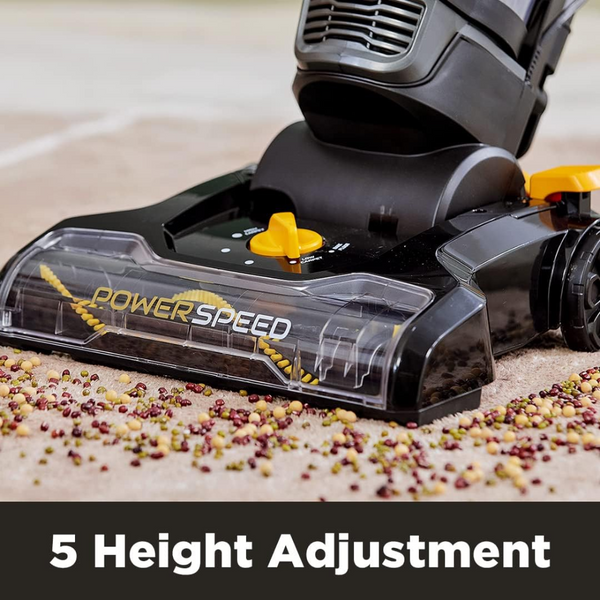 PowerSpeed lawn mower head with 5 height adjustment feature on a concrete surface.